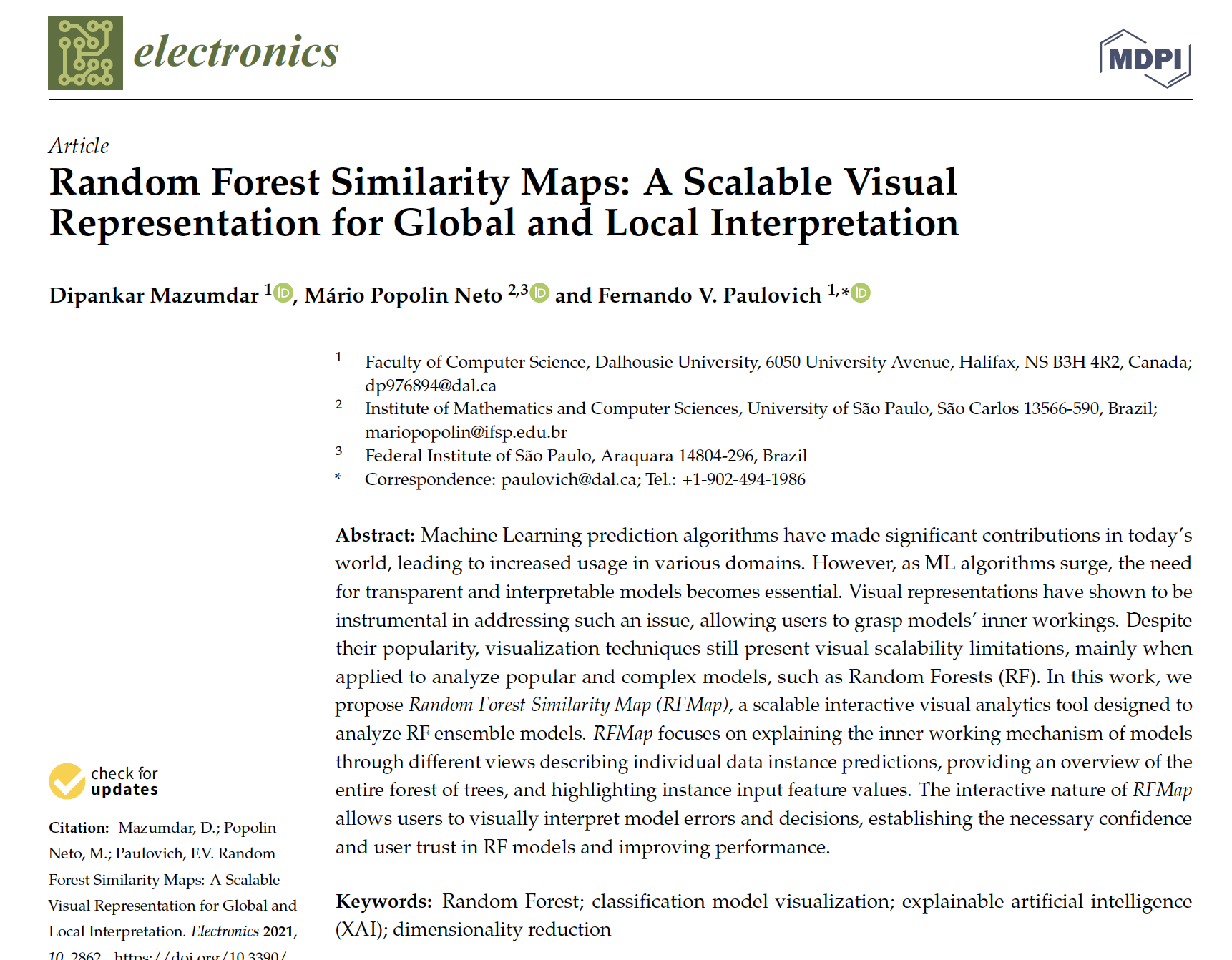 Random Forest Similarity Maps